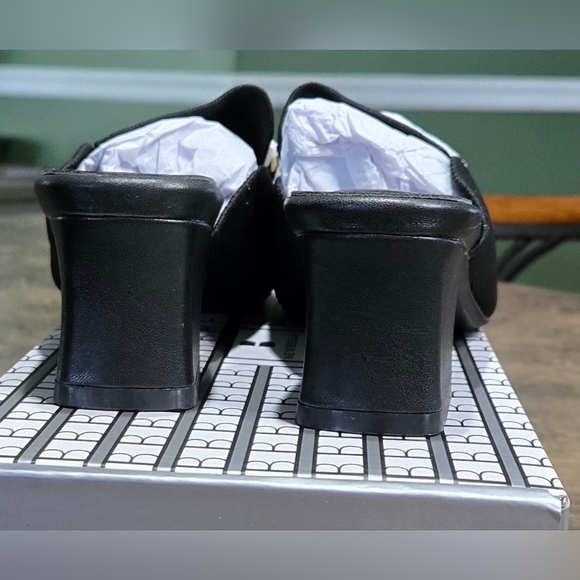 Women's Knit Pointed Toe Chunky Heel Mules #939 - Picture 7 of 15